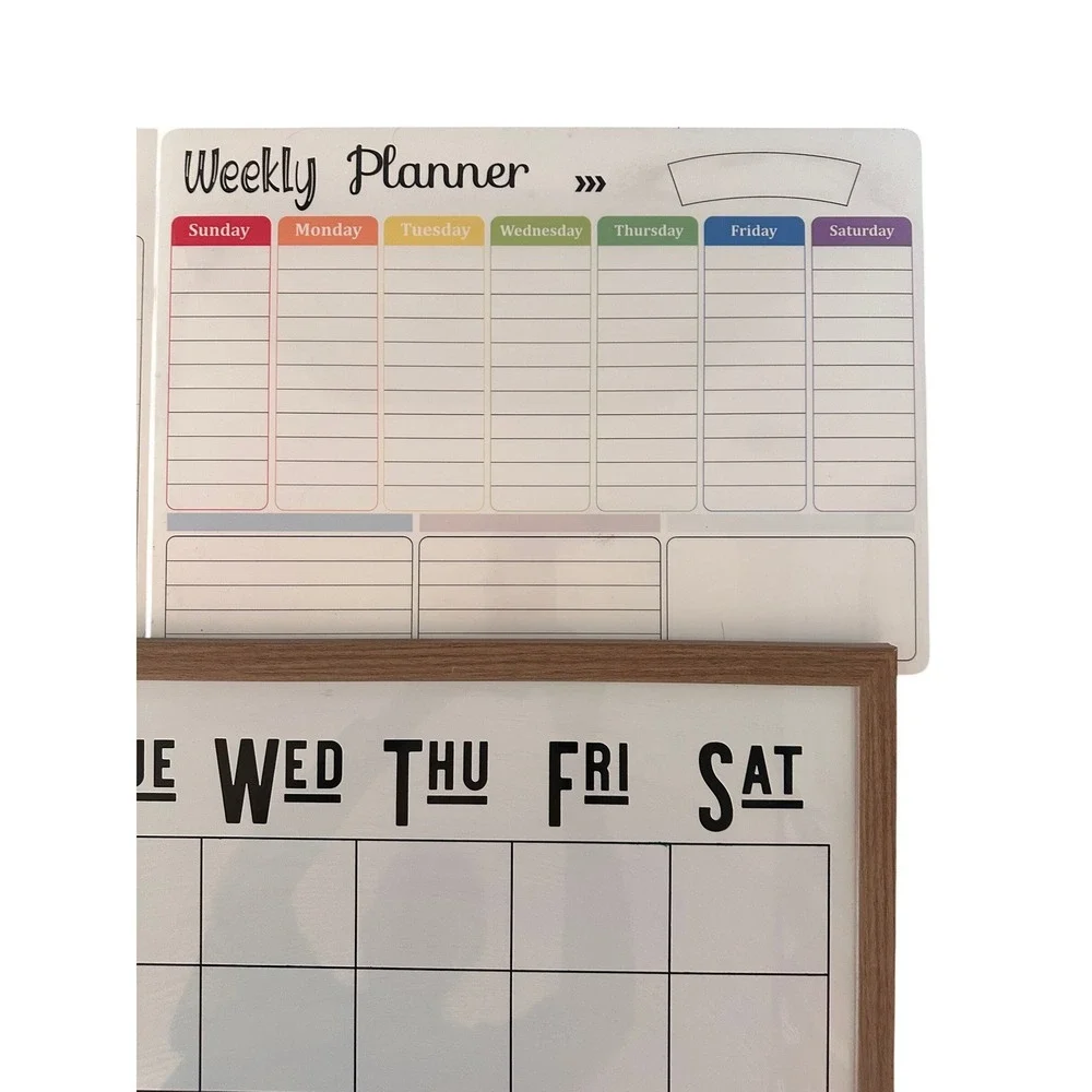 Dry Erase‎ Calendar Set Magnetic Weekly Monthly Daily Planner 2025 Desk Calendar